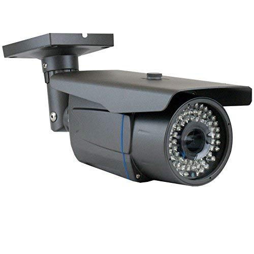 GW Security 2.1MP 1080p 4-in-1 HD TVI / AHD / CVI / 960H 1200TVL CCTV Outdoor Weatherproof Security Camera, 2.8-12 mm Varifocal Zoom Lens, 72 LED, 196-Feet IR Distance (Grey)