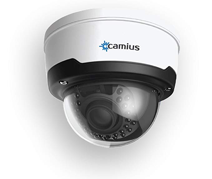 Camius GuardV 4MP Vandal Dome IP Security Camera, IP66, PoE, 4x Optical Zoom (2.8mm), SD storage with playback via Mobile app, Night Vision 100ft, Onvif, FTP/DDNS/RTSP, Remote Access 