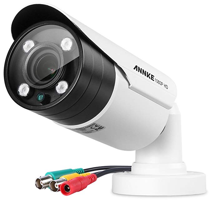 ANNKE HD-TVI 1080p 2.0MP Surveillance Camera with Indoor/Outdoor IP66 Weatherproof Housing and IR Night Vision LEDs, Supports multiple TVI/AHD/CVI/CVBS video output