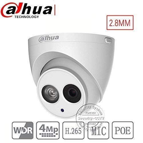 Dahua 4MP Security Camera, IPC-HDW4433C-A, Network Camera, Night Vision, Eyeball Dome IP Camera, 4 Megapixel IR 50M WDR POE H.265 Built-in MiC Weatherproof IP67 2.8mm