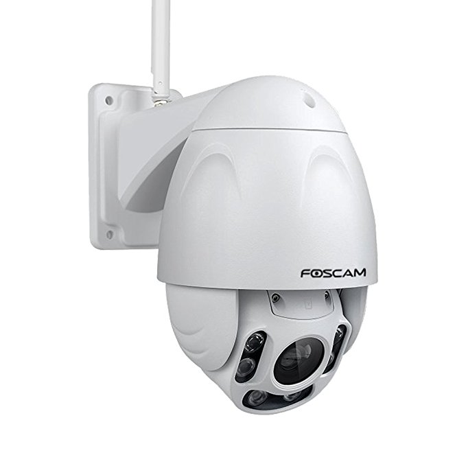 Foscam Outdoor PTZ (4x Optical Zoom) HD 1080P WiFi Security Camera - Pan Tilt Wireless IP Camera with Night Vision up to 196ft, IP66 Weatherproof Shell, WDR, Motion Alerts, and More (FI9928P)