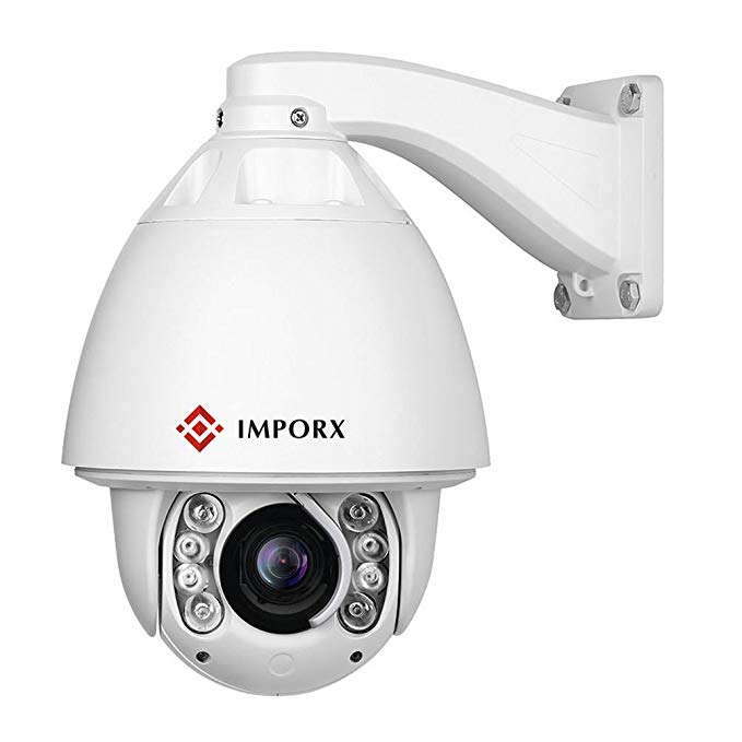IMPORX CCTV Auto Tracking PTZ IP Camera - 1080P Full HD 20X Optical Zoom Camera - ONVIF High Speed Weatherproof Camera, 500 Feet IR Distance (Audio Alarm Ver.)