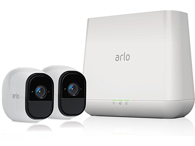 Arlo Pro by NETGEAR Security System with Siren - 2 Rechargeable Wire-Free HD Cameras with Audio, Indoor/Outdoor, Night Vision (VMS4230), Works with Alexa