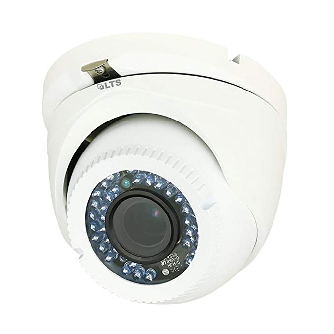 LTS Security Camera Motorized Varifocal HD 1080P 2.8-12mm Motorized Lens -2.1 Mega Pixel Turret TVI , White, IP66, 12v DC, 130 ft Infrared,.