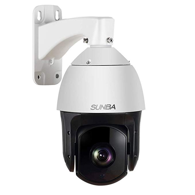 SUNBA 601-D20X IP PoE+ H.265/H.264 High Speed PTZ Outdoor Security Camera, 20x Optical Zoom HD 1080P ONVIF with Audio and Night Vision up to 800ft