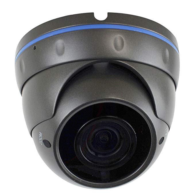 GW Security H.265 POE IP Outdoor Indoor Security Camera HD IP 5MP (1920p/1080p) Dome Camera with 2.8-12mm Varifocal lens (Grey)