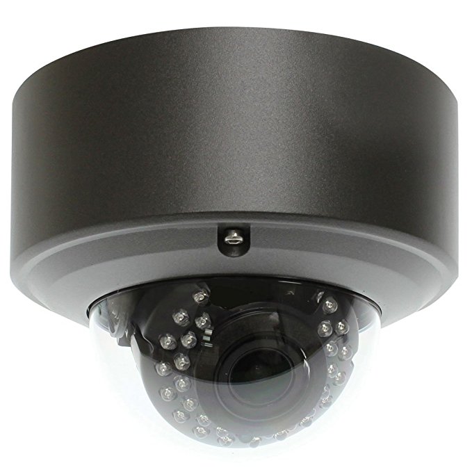 GW Security 5MP H.265 Super HD 2592 x 1920P Network PoE Weatherproof Security Dome IP Camera with 2.8-12mm Varifocal Zoom Lens