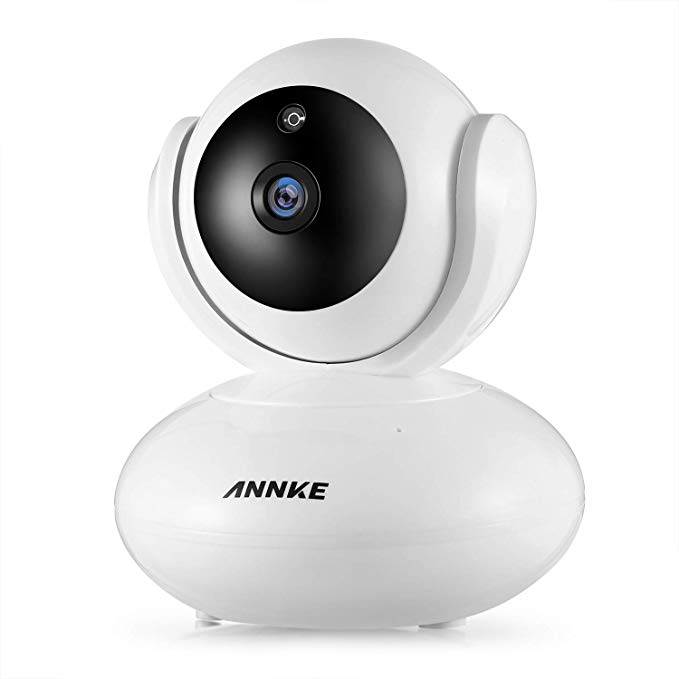 ANNKE 1080P IP Camera, Smart Wireless Pan/Tilt Home Security Camera, Work with Alexa (Echo Show/Echo Spot), Auto Tracking, APP Alarm Push, Two-Way Audio, Support 64GB TF Card, Cloud Storage Available