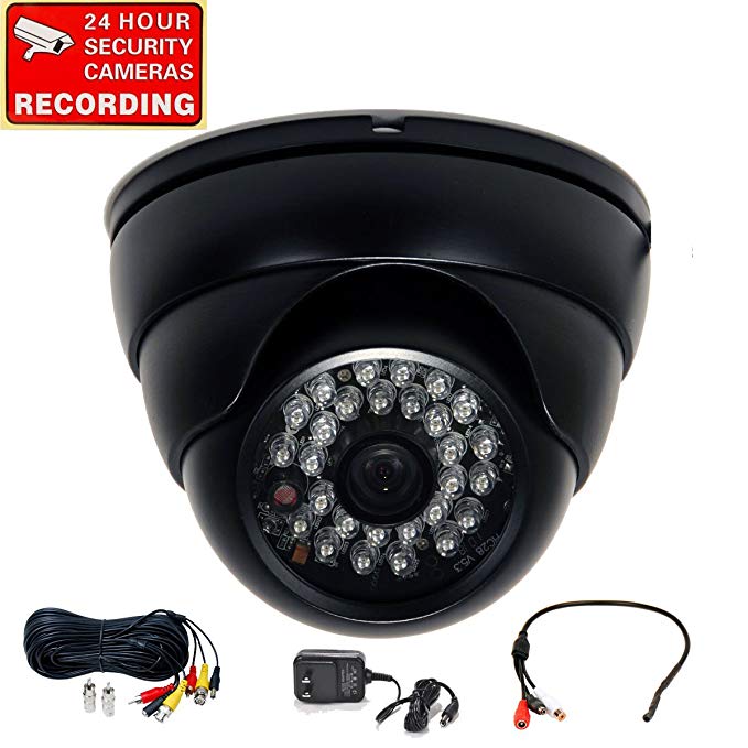 VideoSecu Built-in 1/3'' Effio CCD Day Night Outdoor IR CCTV Security Camera 700TVL 28 Infrared LEDs Wide Angle High Resolution Vandal Proof with Cable and Power Supply 1ZG