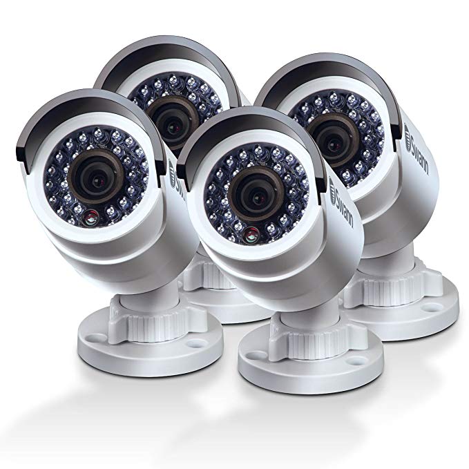 Swann CONHD-C3MPB4-US 3MP Fixed Lens IP 4 Pack Add-On Bullet Camera, White
