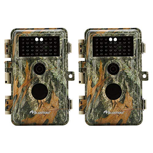 [Upgraded]BlazeVideo 2-Pack Game Trail Deer Cameras 16MP 1920x1080P Video No Glow Infrared 2.4