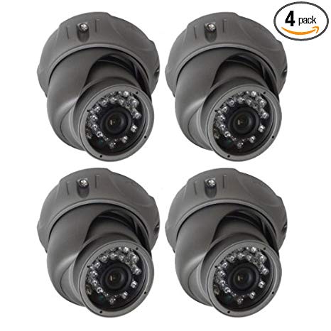 CIB True HD-TVI 1080P 2.1Megapixel HD Vandal Dome Cameras, BNC Connect Type. Connect to HD-TVI Security DVR System Only. - T80P03G-4