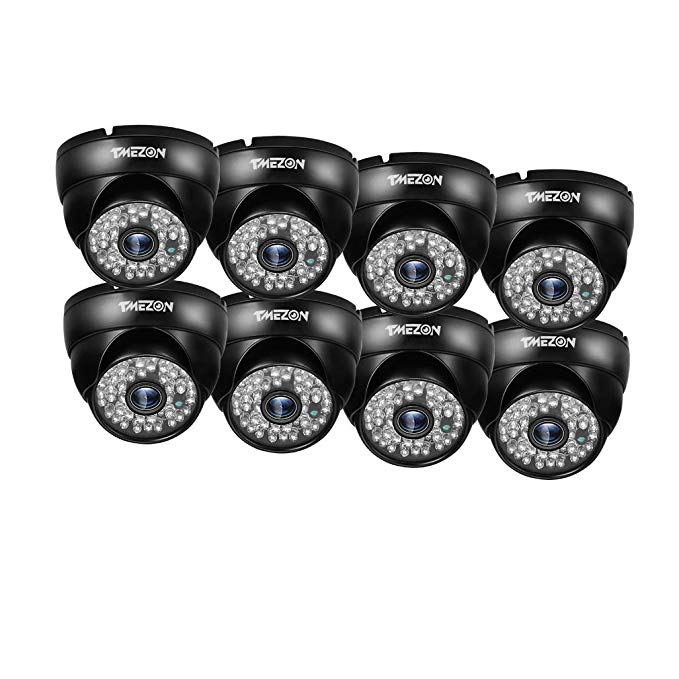 TMEZON 8 Pack AHD Camera 1080P Security Camera 2.0 Megapixel 2000TVL Night Vision 3.6mm Outdoor 48 IR LEDs Day Night Vision with OSD Menu