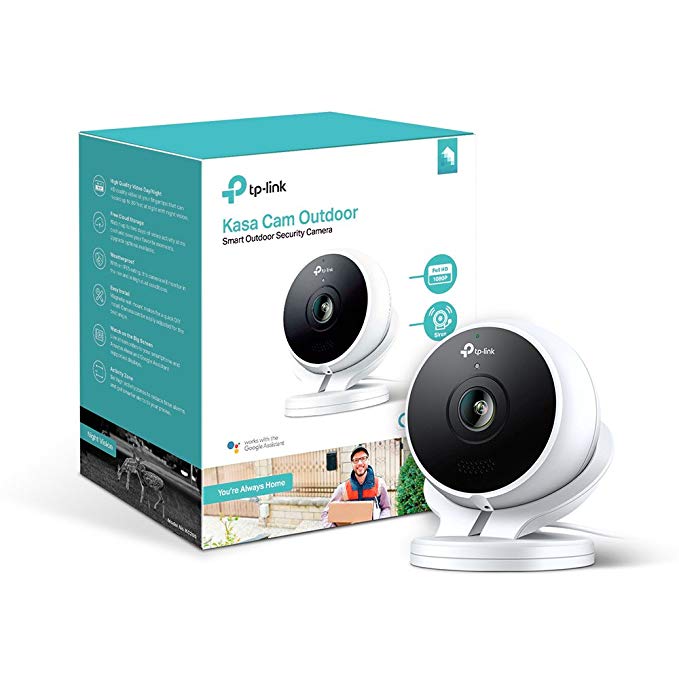 Kasa Cam Outdoor by TP-Link - 1080p HD, 2-Days Free Cloud Storage, Built-in Siren, Stream Anywhere, Works with Alexa and Google Assistant (KC200)