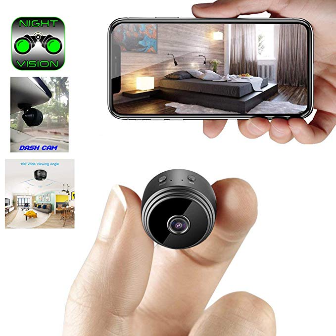 Mini Spy Camera WiFi Hidden Camera ClickCam Wireless HD 1080P Indoor Home Small Spy Cam Security Camera/Nanny Cam Built-in Battery with Motion Detection/Night Vision for iPhone/Android/Tablet
