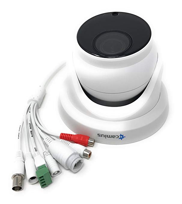 CAMIUS 4MP (2592TVL) HD PoE IP Dome Video Security Camera - 4.3x Motorized Optical Zoom, 2.8-12mm Varifocal Lens, Digital WDR, Weatherproof, 100 feet Night Vision, ONVIF Compatible, MicroSD Card Slot