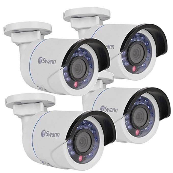 (4-Pack) Swann COSHD-B1080X4 1080p Indoor/Outdoor SDI Security Camera w/24IR LEDs & 115 Night Vision (White)