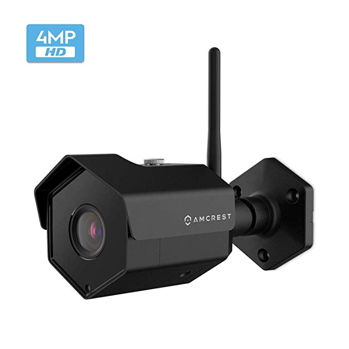 Amcrest 4MP IP Camera WiFi UltraHD Wireless Outdoor Security Camera Bullet - IP67 Weatherproof, 98ft Night Vision, 4-Megapixel (2688 TVL), IP4M-1026B (Black) (Certified Refurbished)