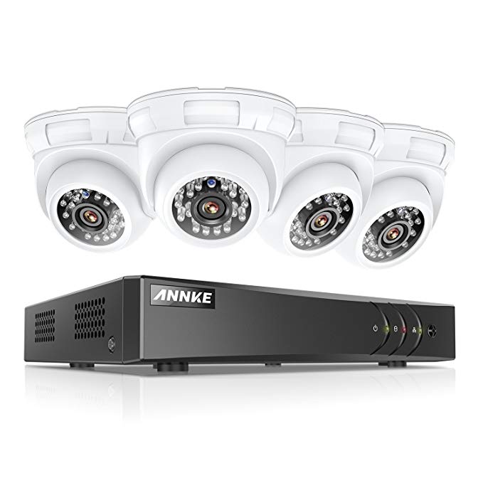 ANNKE (4) 1280TVL 720P Surveillance Cameras Kits, IP66 Weatherproof Outdoor Cameras with Super Night Vision（buy one get one free：have a chance to win a free ANNKE 4ch 1080P Lite DVR）