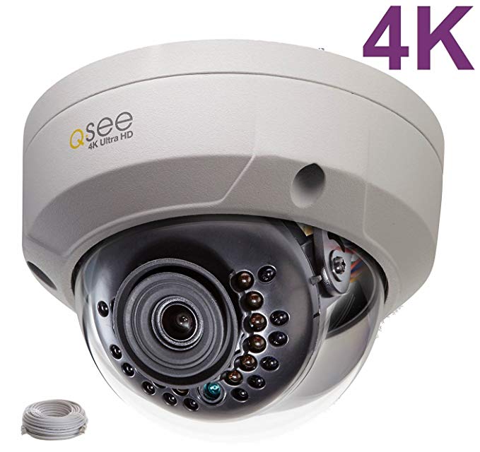 Q-See 4K 8MP HD QC IP Series Dome Security Camera with Night Vision and H.265+ (QCN8096D)