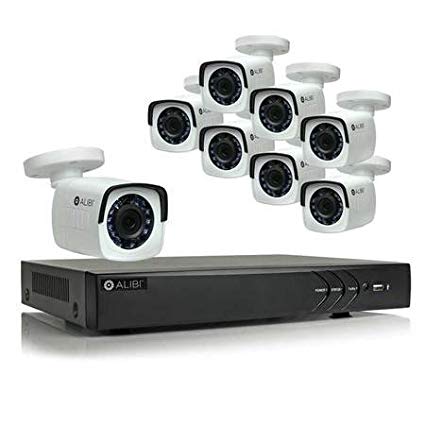 Alibi 8-Camera 1.3 Megapixel 65' IR HD-TVI Hybrid+ Outdoor Bullet Video Security System