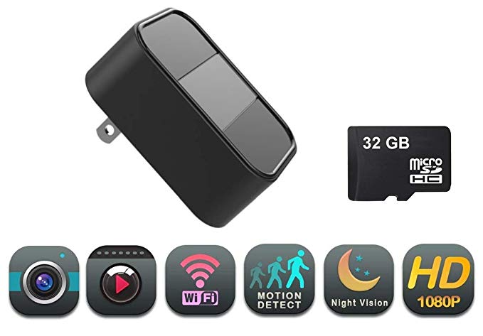 USB Hidden Camera WiFi - DENT Products - Free 32GB Micro SD Card, HD 1080p, Live Streaming Video, IR Night Vision, Motion Detection, Remote View, Supports 64GB