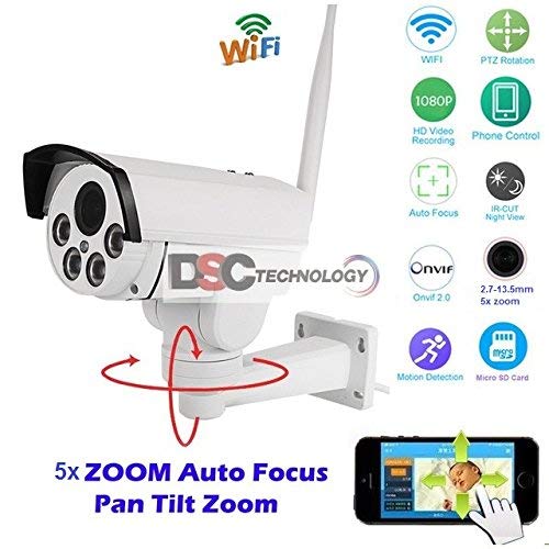 ONVIF Full HD 2.0MP 1080P Wifi IP Wireless Security Cameras Outdoor Waterproof Cctv Pan Tilt Zoom PTZ Camera With Built-in Micro SD Card Slot Day Night Vision Mobile phone Remote