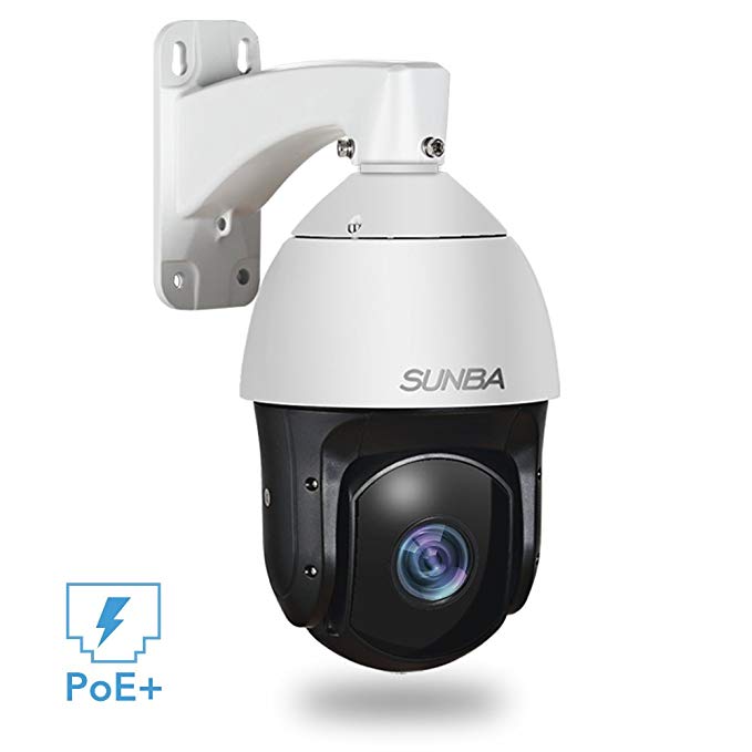 SUNBA 20x Optical Zoom IP PoE+ Outdoor PTZ Camera, 1080p High Speed Security Dome, ONVIF with Audio and Night Vision up to 800ft (601-D20X)