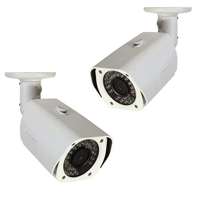 Q-See QCA7201B-2 720p High Definition Analog, Metal Housing, Bullet Security Camera 2-Pack (White)