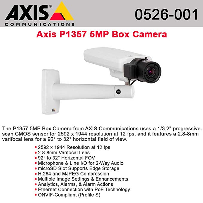 AXIS P1357 Network Camera - Network camera - color ( Day&Night ) - 5 MP - 2592 x 1944