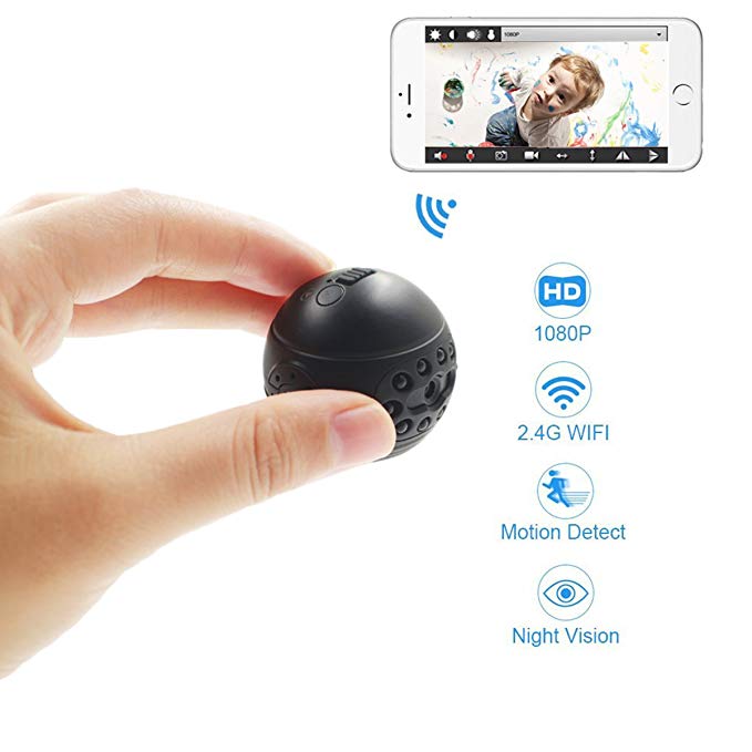 DareTang WiFi Mini Camera 1080p Small Size Wireless Video Recorder with Motion Detection and Night Vision,Indoor Portable Home Security Nanny Cams for Smartphone/Tablets/Win