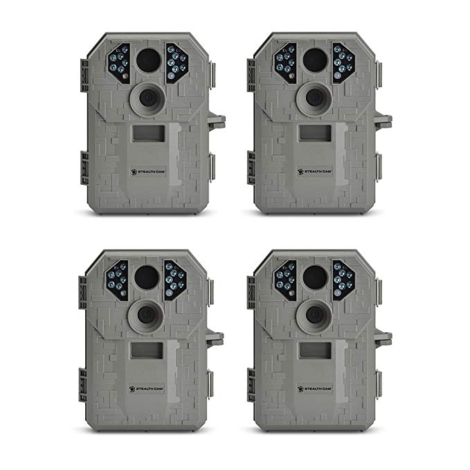 Stealth Cam P12 IR 6.0 MP Scouting Trail Hunting Game Camera with Video (4 Pack)