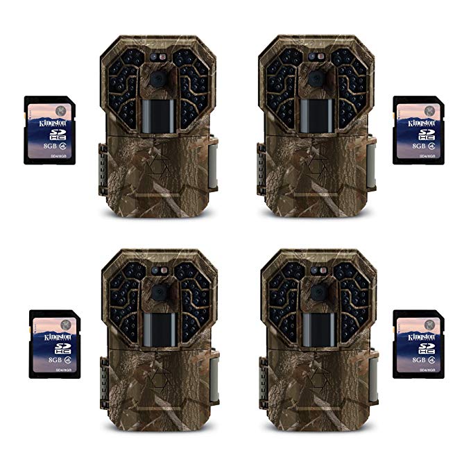 Stealth Cam G45NG 14MP IR No Glo Infrared Game Trail Cameras (4 Pack) + SD Cards