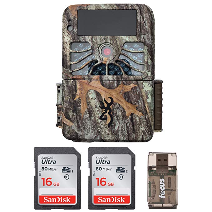 Browning Recon Force 1080p 4K Video, 32MP Trail Camera (BTC7-4K) with Two Memory Cards and Focus USB Reader