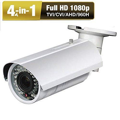 Amview 4-in-1 (TVI AHD CVI 960H) Ture HD1080P 2.6MP Waterproof 42IR LEDs 2.8-12mm Varifocal Bullet Security Camera