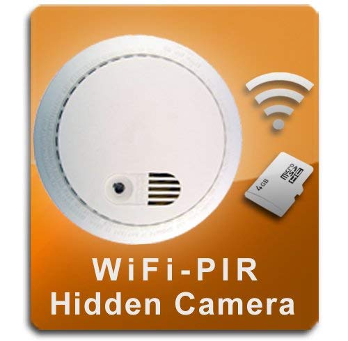 PalmVID WiFi PIR Smoke Detector Hidden Camera Spy Camera with Live Video Viewing