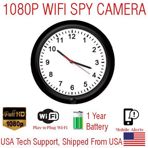 SecureGuard 720p HD WiFi Wireless IP Wall Clock Hidden Security Nanny Cam Spy Camera with 16GB Memory