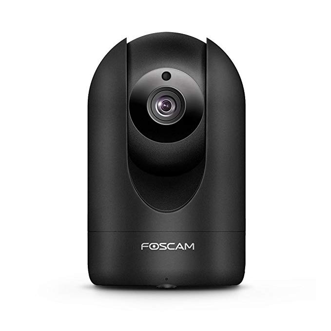 Foscam Full HD 1080P WiFi IP Camera, 2MP Indoor Pan/Tilt Home Security Surveillance Camera with Night Vision, Motion/Sound Detection, Free Image/Video Storage Cloud Service Available, R2E Matte Black