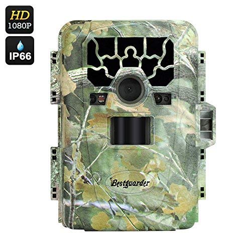 Bestguarder HD Waterproof IP66 Infrared Night Vision Game & Trail Hunting Scouting Ghost Camera Take 12MP Image, 6 Months Standby, 2 Inch Screen, Speaker + Mic, PIR, 23M Night Vision