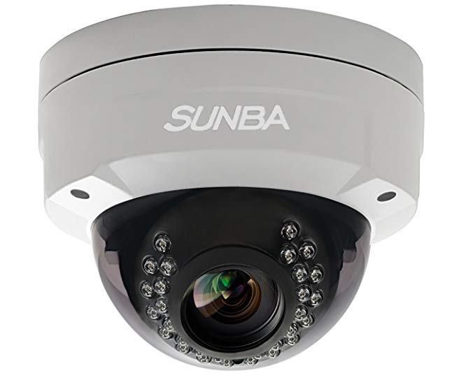 Sunba H.265 1080p PoE 4X Optical Zoom Varifocal IP Dome Camera, 2.8mm ONVIF Compliant with 100ft Night Vision (VF-4X)