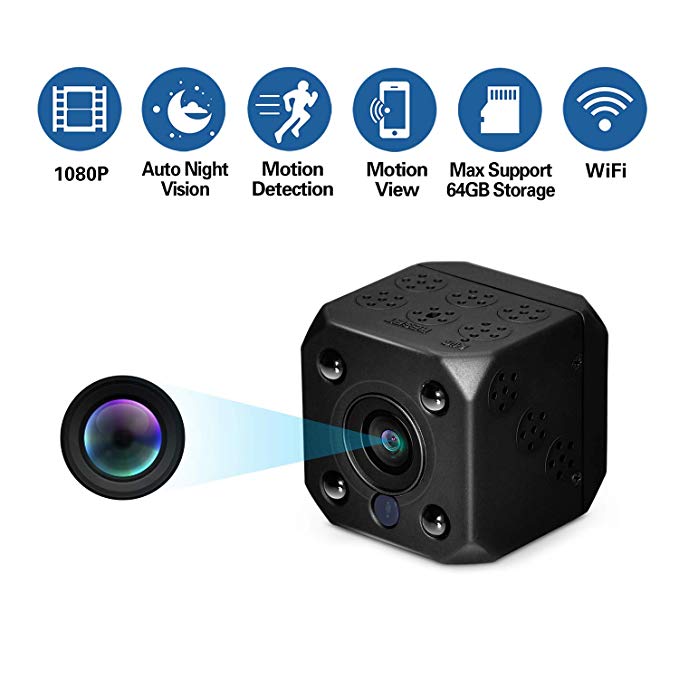 sunnflowfox Hidden Camera, Wireless WiFi Spy Camera 1080P HD Video Recorder Indoor Nanny Cam Auto Night Vision Motion Detection Recording for Home, Office Security