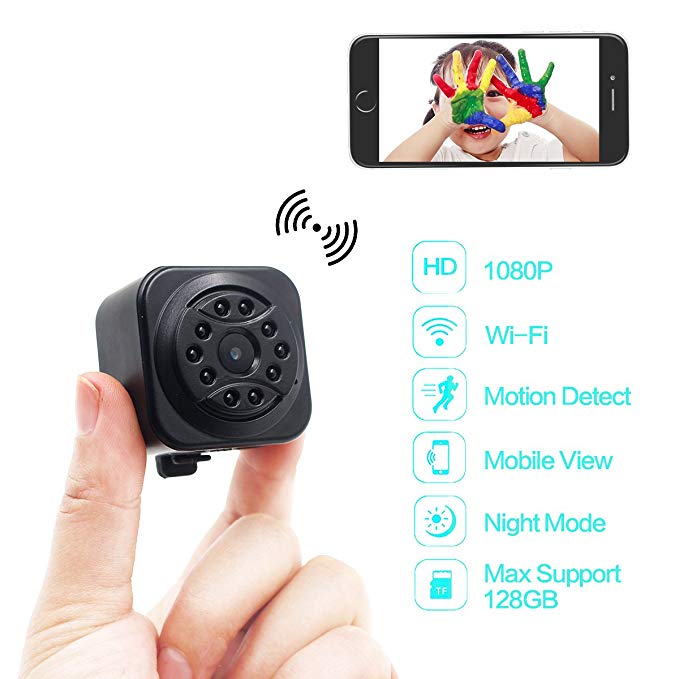 DareTang Hidden Camera 1080p HD Mini WiFi Camera spy Camera Wireless Camera for iPhone/Android Phone/iPad Remote View with Motion Detection,10pcs Ir Super Night Vision