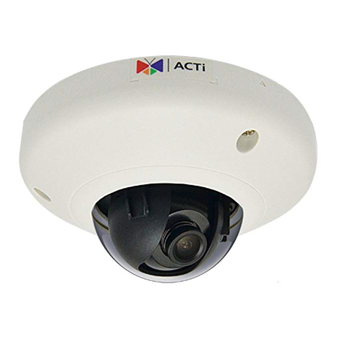 ACTi E97 10MP Indoor Mini IP Dome Camera: Basic WDR, Fixed lens, f3.6mm/F1.8, H.264, 1080p/30fps, DNR, Local Storage, PoE, IK08, 3yr