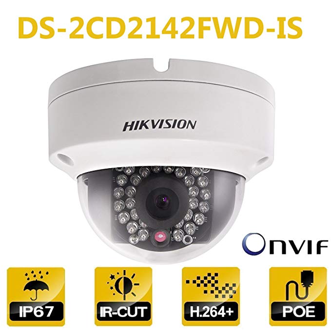 Hikvision Dome IP Camera DS-2CD2142FWD-IS 4MP 2.8Mm Lens PoE Network Security Camera HD 1080P Day/Night IR To 30M Wide Dynamic Range Ip67 IK10 H.264 Onvif English Version